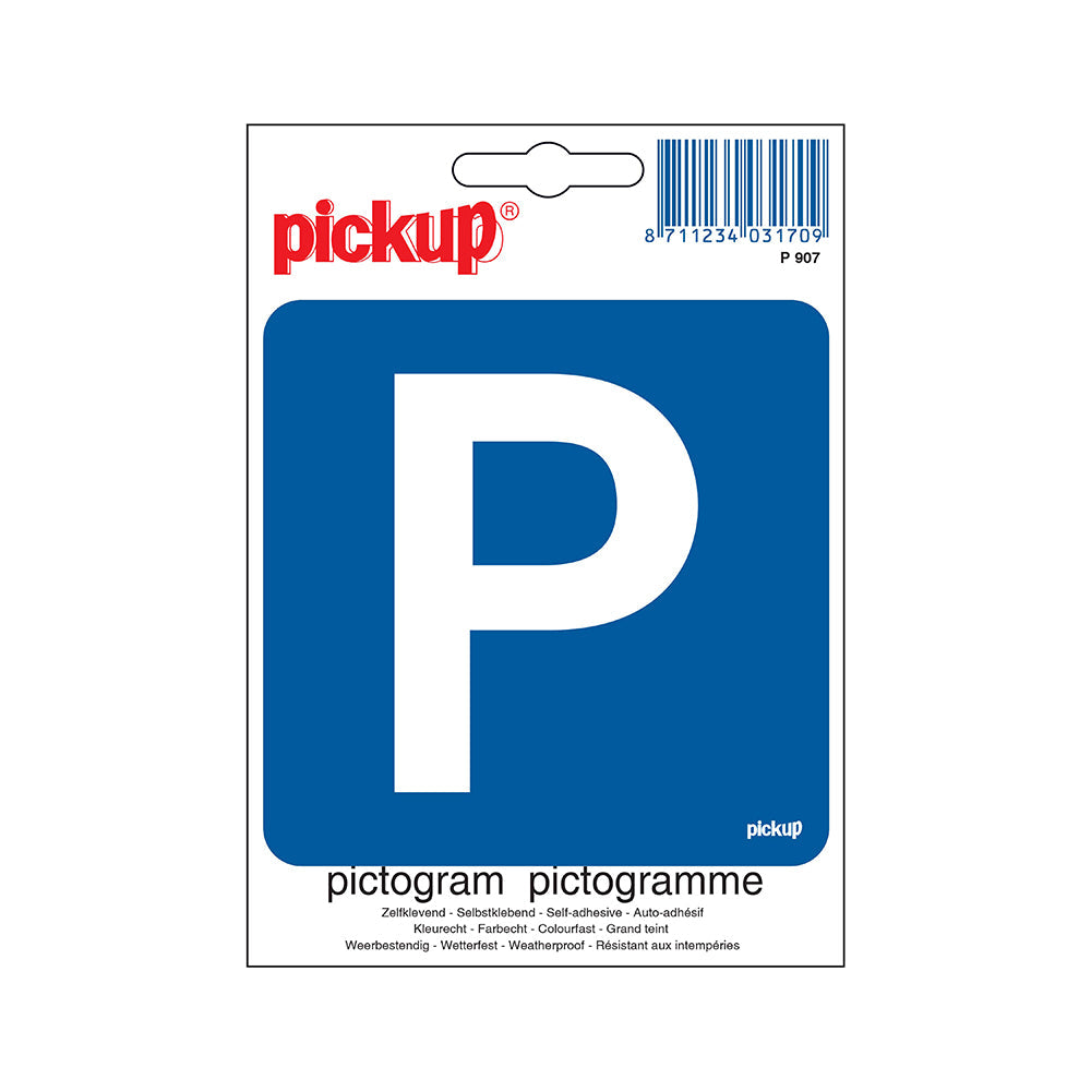 Pictogram 100x100 mm - Parkeren - P907 - EAN 8711234031709 - zelfklevende vinyl sticker 