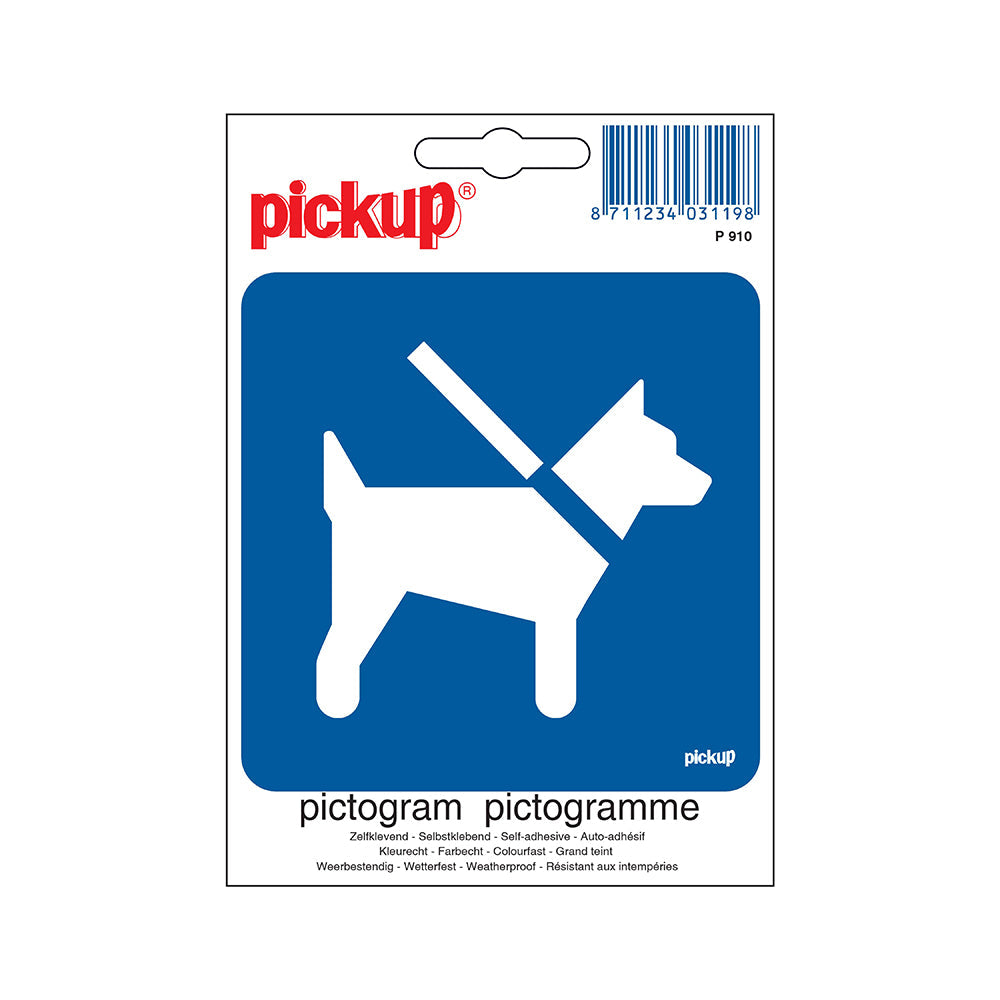 Pictogram 100x100 mm - Honden aan de lijn - P910 - EAN 8711234031198 - zelfklevende vinyl sticker 