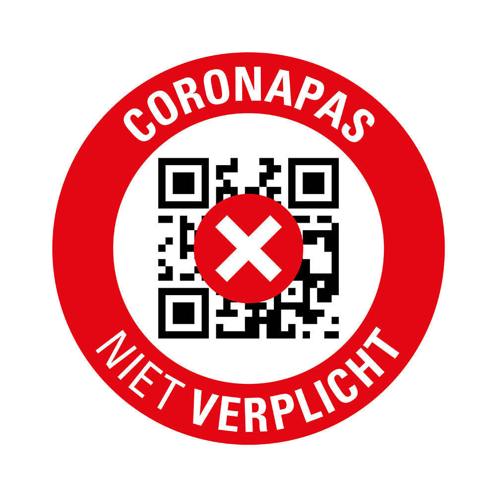 Pickup Pictogram sticker coronapas toegangsbewijs niet verplicht rond  diameter 150 mm sticker zelfklevend vinyl, P931-15, EAN 8711234340184