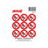 Mini Picto Pictogram 30 mm 9 per vel - Verbod vuur open vlam roken - PM801-9 - EAN 8711234039804 - zelfklevende vinyl sticker 